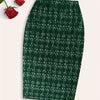 Women's Striped & Plaid Knit Skirt — All-Season Office & Party Wear