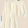 Plus Size Knit Pullover Sweater and Skirt Set, Round Neck