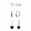 6-Pack Gold-Tone Heart Earrings for Women – Cubic Zirconia Accents, 18K Gold-Plated Copper, Everyday & Party Gift