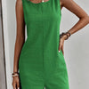 Women's Backless Square Neck Sleeveless Jumpsuit - Stretch Polyester Breathable Summer Casual for Beach, Office & Party