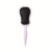 Curl Defining Brush for Curly, Wavy & Coily Hair – Fine-Tooth Nylon Bristles, Non-Slip Grip ABS Handle, Gentle on Sensitive Scalp – Wet/Dry Styling (Pink/Black)