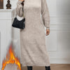 Plus Size Turtleneck Sweaterdress – Long Sleeve Loose Fit Knit Dress for Office to Party, Machine Washable (Fall/Winter)