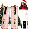 USB Rechargeable Cordless Curling Iron - 6 Heat & Timer Settings, Quick Heat-Up, Auto-Off, Anti-Scald