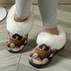 Women's Plush Winter Slippers — Dachshund Basket Print Indoor Slip-On House Shoes with Non-Slip TPR Sole & Warm Lining