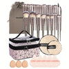 42-Piece Professional Makeup Kit - 30-Piece Brush Set with Velvet Travel Bag, Basic Makeup Tools & Gift Set