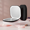Foldable LED Travel Makeup Mirror - Double-Sided 1X/2X/3X Magnification, Adjustable Brightness, Rechargeable USB Pocket Mirror