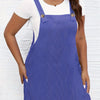 Plus Size Sleeveless Pinafore Dress with Pockets – Square Neck Woven Dress