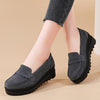Comfortable Women's Slip-On Platform Loafers – All-Day Support, Thick Sole Round Toe Faux Leather Casual Shoes, Black