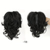 Wavy Short Clip-In Ponytail for Women - Voluminous Clip-In Bun with Adjustable Wires, Heat-Resistant Fiber