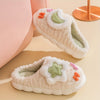 Soft Sole Fuzzy Kawaii Cartoon Closed-Toe Plush Slippers Non-Slip Cozy Slip-On Winter Shoes