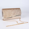 Sequin Evening Clutch Bag with Removable Strap - Magnetic Closure Bridal and Party Purse
