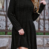 Women's Knit Sweater Dress – Long Sleeve Crew Neck, Solid Color Fall/Winter Casual to Formal