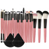 22-Piece Professional Makeup Brush Set with 2 Triangle Sponges — Foundation, Powder, Concealer, Eyeshadow, Blush & Eyelash Comb