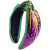 Sequin Knot Headband in Purple Green Yellow – Elegant Carnival Hair Accessory for Women, Party & Gift
