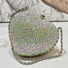 Women's Heart-Shaped Beaded Evening Clutch — Shiny Wedding & Party Handbag Wallet