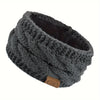 Women's Plush Knit Headband with Faux Fur Pom Pom, Warm Winter Ear Warmer & Christmas Gift
