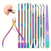 12-Piece Professional Stainless Steel Manicure & Pedicure Set, Cuticle Scissors, Pushers, Nail Files & Gel Polish Remover