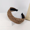 Braided Knotted Wide Headband - PU Leather Nonslip Boho Hairband for Women