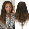 Hand-Tied 13x4 Lace Front Senegal Twist Braid Wig, 150% Density Synthetic Fiber, Glue-Less Full Back, Natural & Highlight Colors