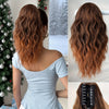 16-Inch (40 cm) Water Wave Claw Ponytail Extension – Heat Resistant Ombre Synthetic Hairpiece for Women