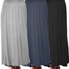 3-Pack Women's High-Waisted Pleated Long Skirts - Solid Color Casual for Spring & Summer