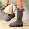 Women's Black Winter Boots – Slip-Resistant PU Sole, Plush Flannel Lining, Cozy Cold-Weather Booties