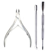 4-Piece Professional Stainless Steel Manicure Kit - Nail Clippers, Scissors, Nippers & Cuticle Pusher