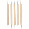 Dual-End Wooden Dotting Pen 5-Pack — Marbleizing Nail Art Tools for Manicure