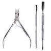 4-Piece Professional Stainless Steel Manicure Kit - Nail Clippers, Scissors, Nippers & Cuticle Pusher