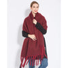 Luxury Cashmere-Blend Winter Scarf for Women – Thick Warm Shawl with Tassels, Soft Fluffy Solid & Plaid