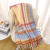 Luxury Cashmere-Blend Winter Scarf for Women – Thick Warm Shawl with Tassels, Soft Fluffy Solid & Plaid