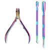 4-Piece Professional Stainless Steel Manicure Kit - Nail Clippers, Scissors, Nippers & Cuticle Pusher
