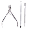 4-Piece Professional Stainless Steel Manicure Kit - Nail Clippers, Scissors, Nippers & Cuticle Pusher