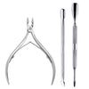 4-Piece Professional Stainless Steel Manicure Kit - Nail Clippers, Scissors, Nippers & Cuticle Pusher