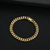 8mm Cuban Link Bracelet 316L Stainless Steel Gold & Black Plated - Men's Hip Hop Chain, 18/20/22 cm (7.1/7.9/8.7 in)