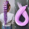 28-Inch (71 cm) Purple Synthetic Straight Braided Ponytail Extension with Elastic Band for Women – Halloween Cosplay