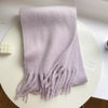 Luxury Cashmere-Blend Winter Scarf for Women – Thick Warm Shawl with Tassels, Soft Fluffy Solid & Plaid