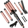 5-in-1 Curling Wand Set with Straightening Clip — 1" (25mm) & 1.25" (32mm) Barrels, Tapered Wand & Triple Barrel Waver
