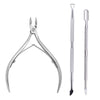 4-Piece Professional Stainless Steel Manicure Kit - Nail Clippers, Scissors, Nippers & Cuticle Pusher