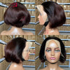 Ombre Chocolate Brown 13x4 Lace Front Straight Bob Wig, 100% Vietnamese Human Hair, Glueless Pre-Plucked Layered Cut