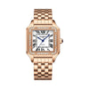ROLENDO Women's Gold Square Santos-Style Watch 33mm Sapphire Crystal Zircon Accents Roman Dial 50M Automatic
