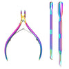 4-Piece Professional Stainless Steel Manicure Kit - Nail Clippers, Scissors, Nippers & Cuticle Pusher