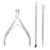 4-Piece Professional Stainless Steel Manicure Kit - Nail Clippers, Scissors, Nippers & Cuticle Pusher