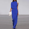 Women's Elegant One-Shoulder Long-Sleeve Wide-Leg Jumpsuit for Office and Party