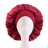 Oversized Satin Sleep Bonnet for Women – Solid Color Night Cap Turban Headwrap