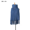 Luxury Cashmere-Blend Winter Scarf for Women – Thick Warm Shawl with Tassels, Soft Fluffy Solid & Plaid