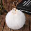 Faux Rabbit Fur Pom Pom Keychain 10 cm (3.9 in) Bag Charm Key Ring - 21 Colors
