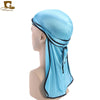 Silky Satin Durag Bandana Turban Headwrap - Long Tail Biker Headwear, One Size Fits Most