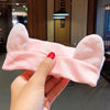 Coral Fleece Bow Headband with Animal Ears – Soft Warm Turban Hairband for Women & Girls | Makeup & Face Wash