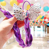 Girls Cute Cartoon Bow and Butterfly Braided Headband Hair Ties Colorful 45 cm (17.7 in) Ponytail Holders